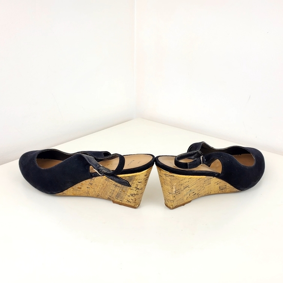NEW look wide feet wedge sandals size 9 black shoes suede - Picture 10 of 16